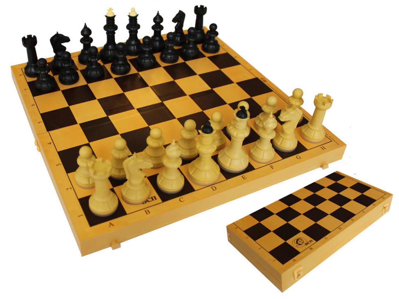 Шахматы обиходные с шахматной доской пластик фото №1