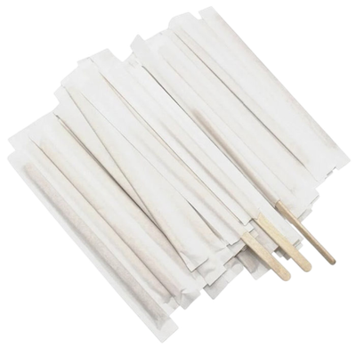 Одноразовые деревянные палочки в индивидуальной упаковке 140мм, 250 шт