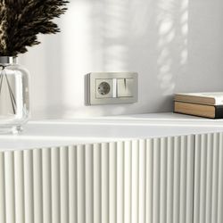 Выключатель проходной двухклавишный с подсветкой без рамки Werkel дымчатый W1222104