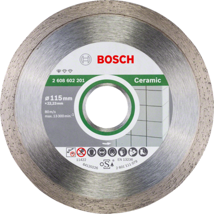 Алмазный отрезной круг по керамике Bosch Standard for Ceramic 115x22.23x1.6x7 мм 2608602201