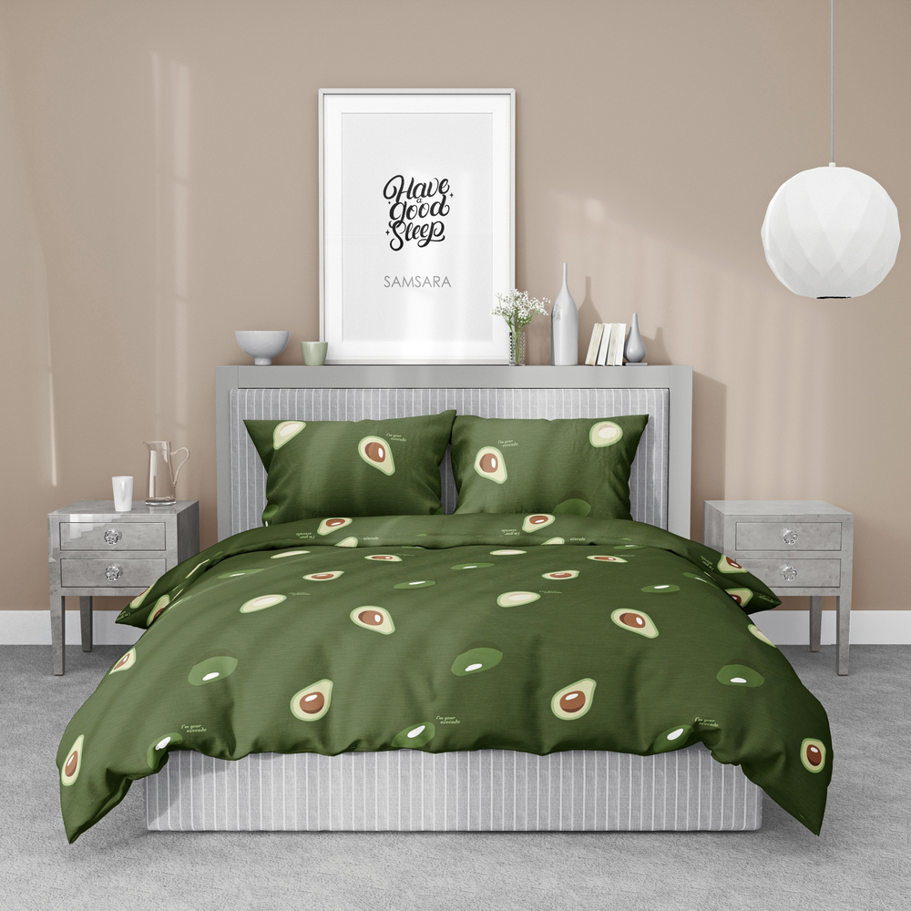 Комплект постельного евро-стандарт AVOCADO, 100% хлопок
