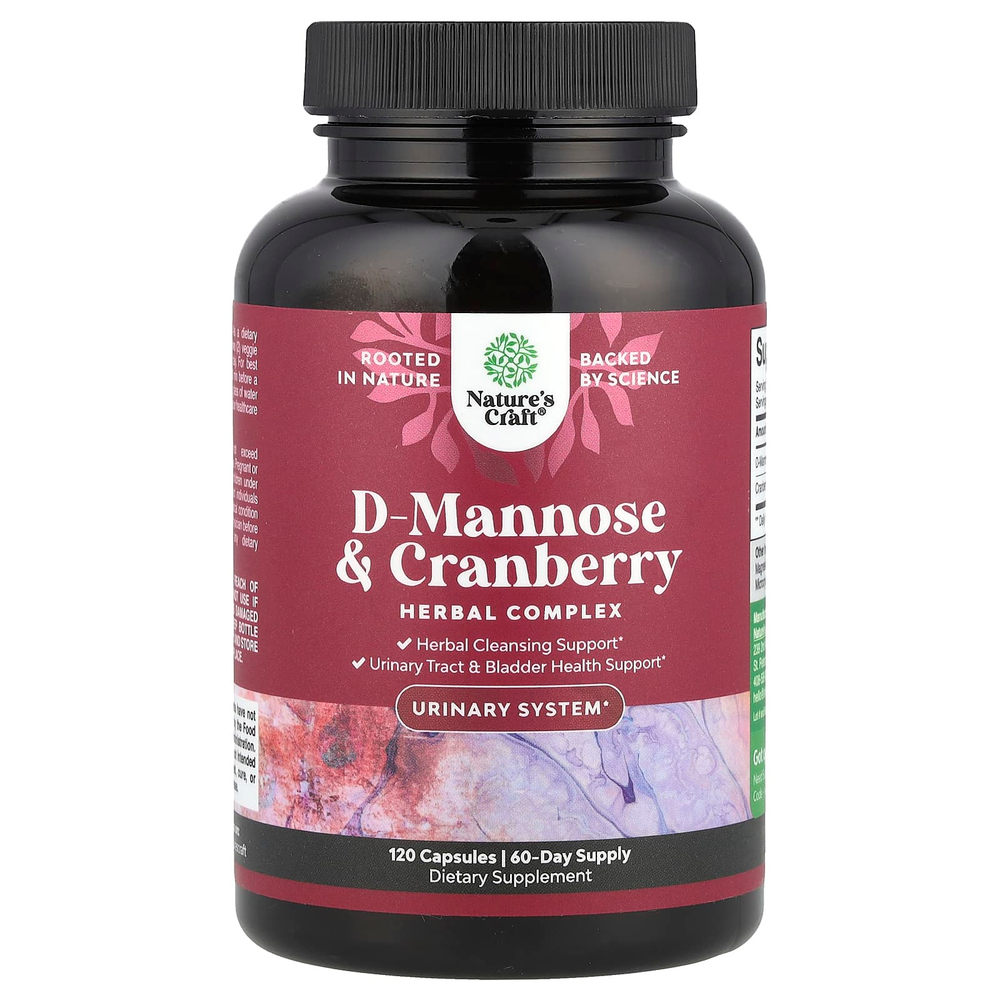 Nature's Craft, D-манноза и клюква, 120 капсул