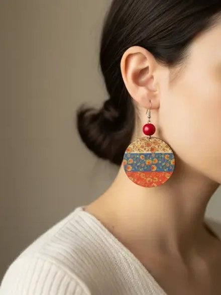 Серьги Флаг Хохлома