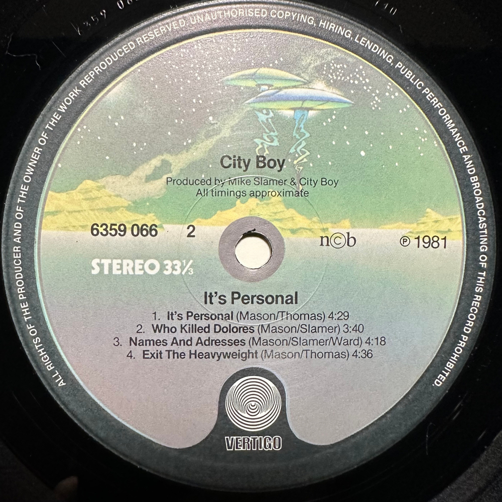 City Boy - It's Personal (Норвегия 1981г.)