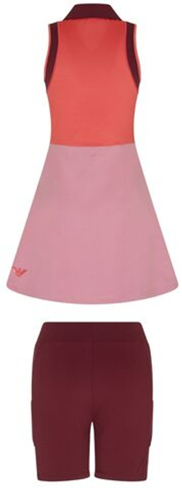 Теннисное платье EA7 Tennis Pro Freestyle Polo - dusky orchid/bordeau
