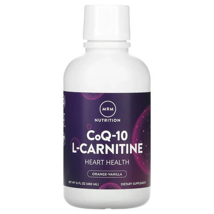 MRM Nutrition, жидкий коэнзим Q-10 и L-карнитин, апельсин и ваниль, 480 мл (16 жидк. унций)