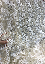 Ткань натуральный шелк 50% хлопок 50% в кружевном полотне (Италия) ш-150см цена за 1 м