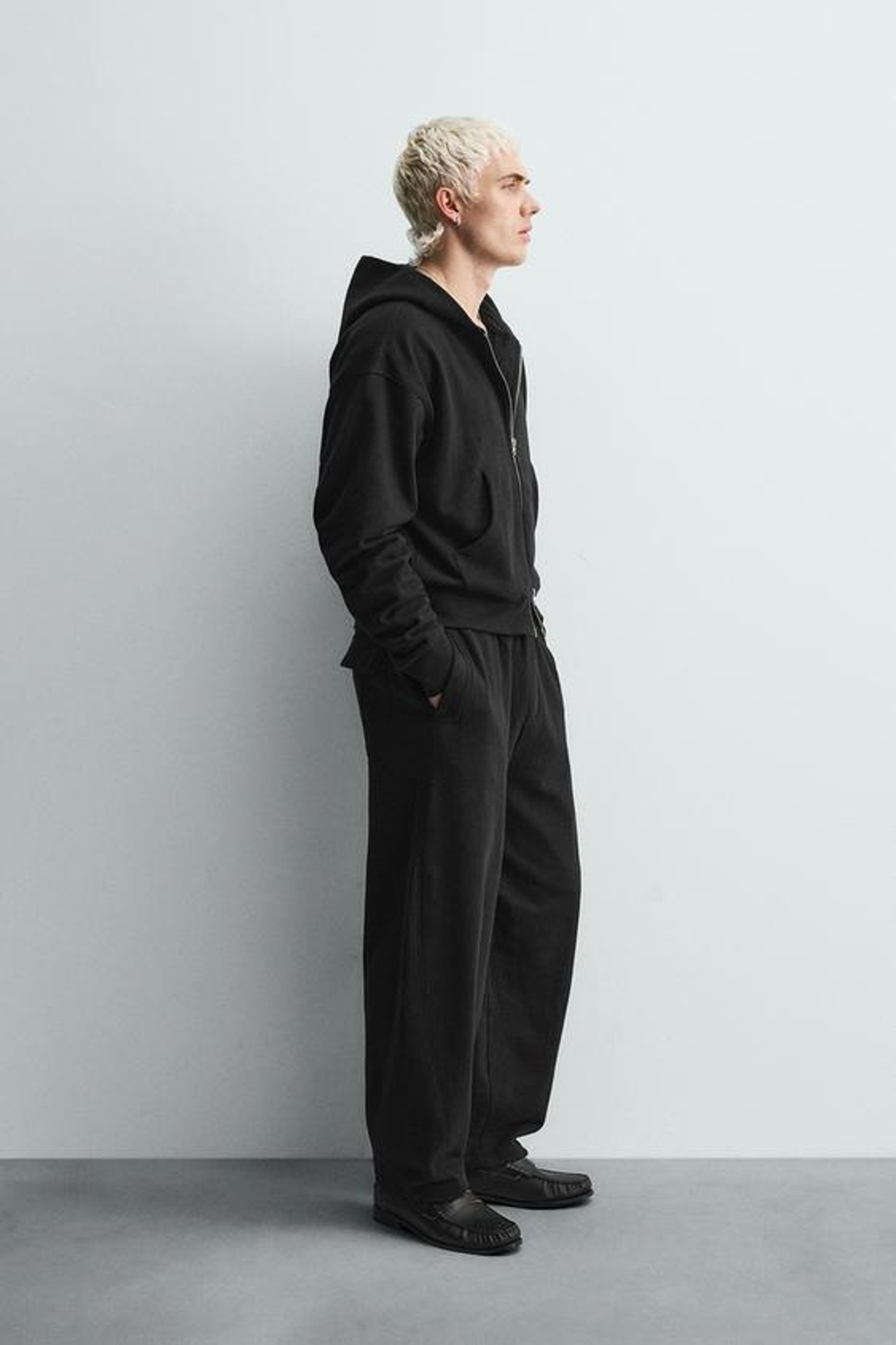 ZARA БРЮКИ-ДЖОГГЕРЫ BALLOON FIT, ЧЕРНЫЙ