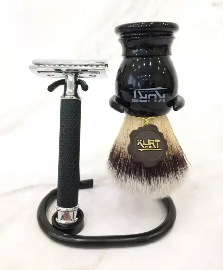 Подставка для помазка и станка KURT, чёрный, К_90007BL