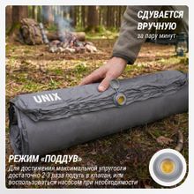 Матрас самонадувающийся UNIX Camp 195х80х10 см серый
