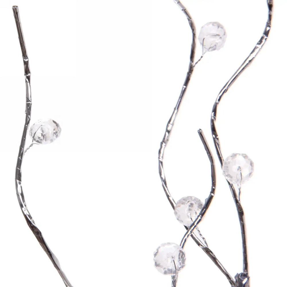 Ветка декоративная «Серебряная тайна» 64 см, Серебро