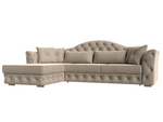 Диван угловой Артис левый угол, Бежевый, Велюр, 121585L