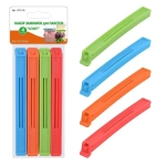 Набор зажимов д/пакетов Клип 4 шт дл 14 см 4 цв