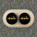 Выключатель 1-клавишный, керамика, цвет чёрный B1-200-03