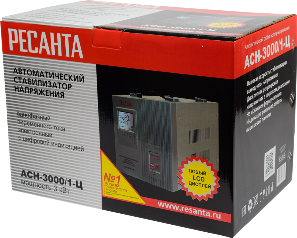 Стабилизатор напряжения РЕСАНТА АСН-3000/1-Ц