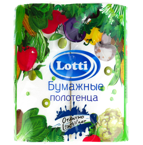 Полотенца бум LOTTI  2сл 2 рулона белые (12шт/кор)