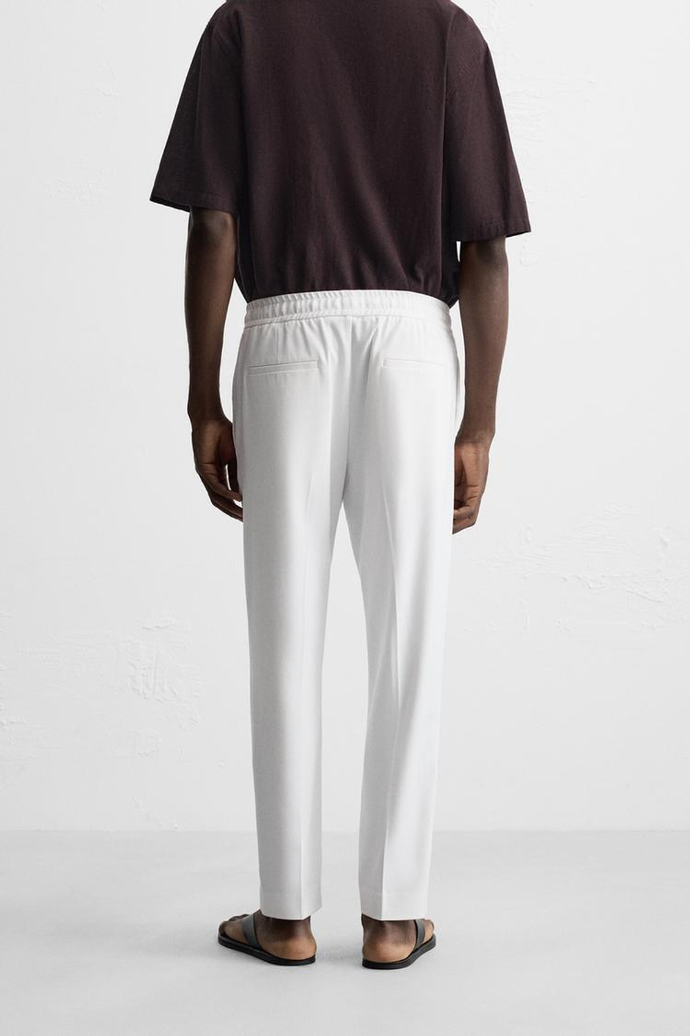 ZARA БРЮКИ-ДЖОГГЕРЫ КОМФОРТНОЙ ПОСАДКИ, ЖЕЛТОВАТО-БЕЛЫЙ