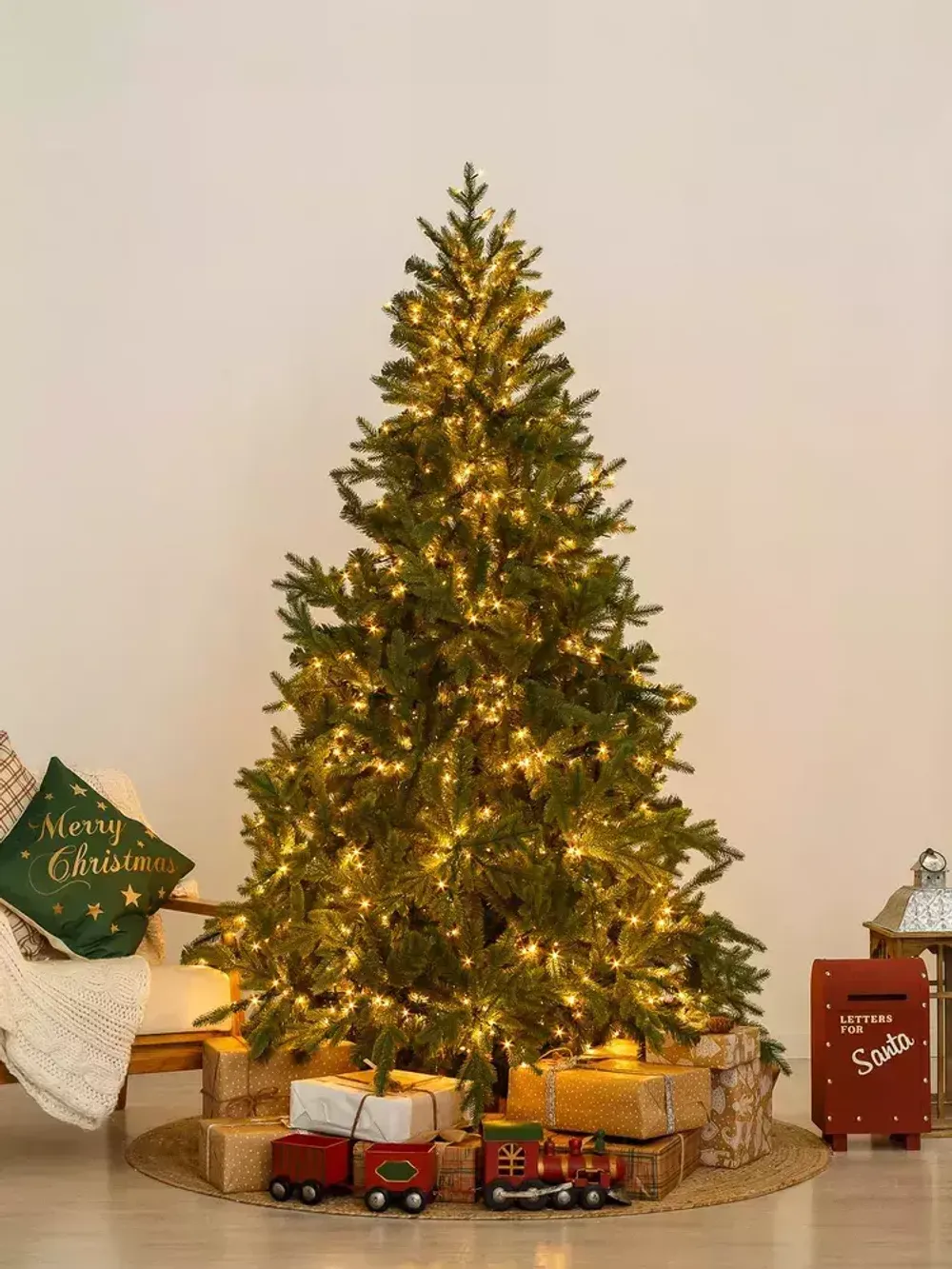 Елка с гирляндой «Валерио» (Литая+пвх) 180 см / 1,8 м