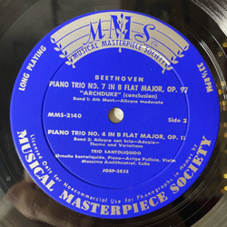 Винтажная виниловая пластинка LP Beethoven Бетховен, Trio Santoliquido Beethoven Trios, Trio Nr. 7 In B-Dur, Op.97 (Германия 1967)