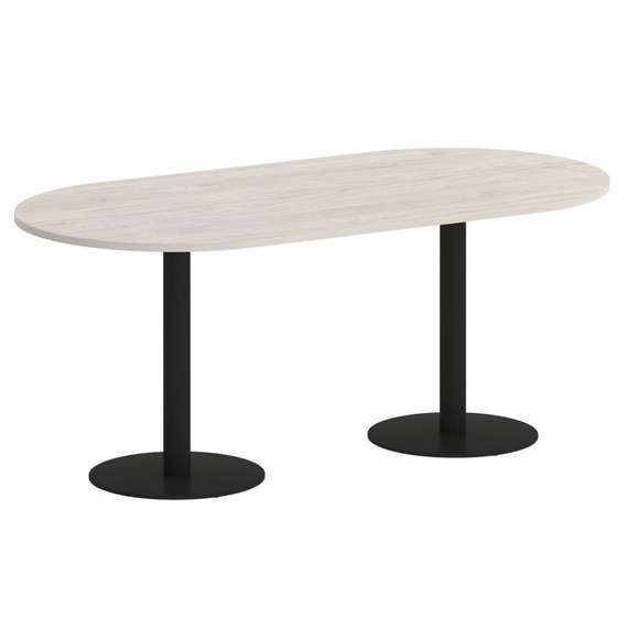 Onix Direct Стол овальный O.SPRG-3 Денвер Светлый/Металл Черный 1800*900*750