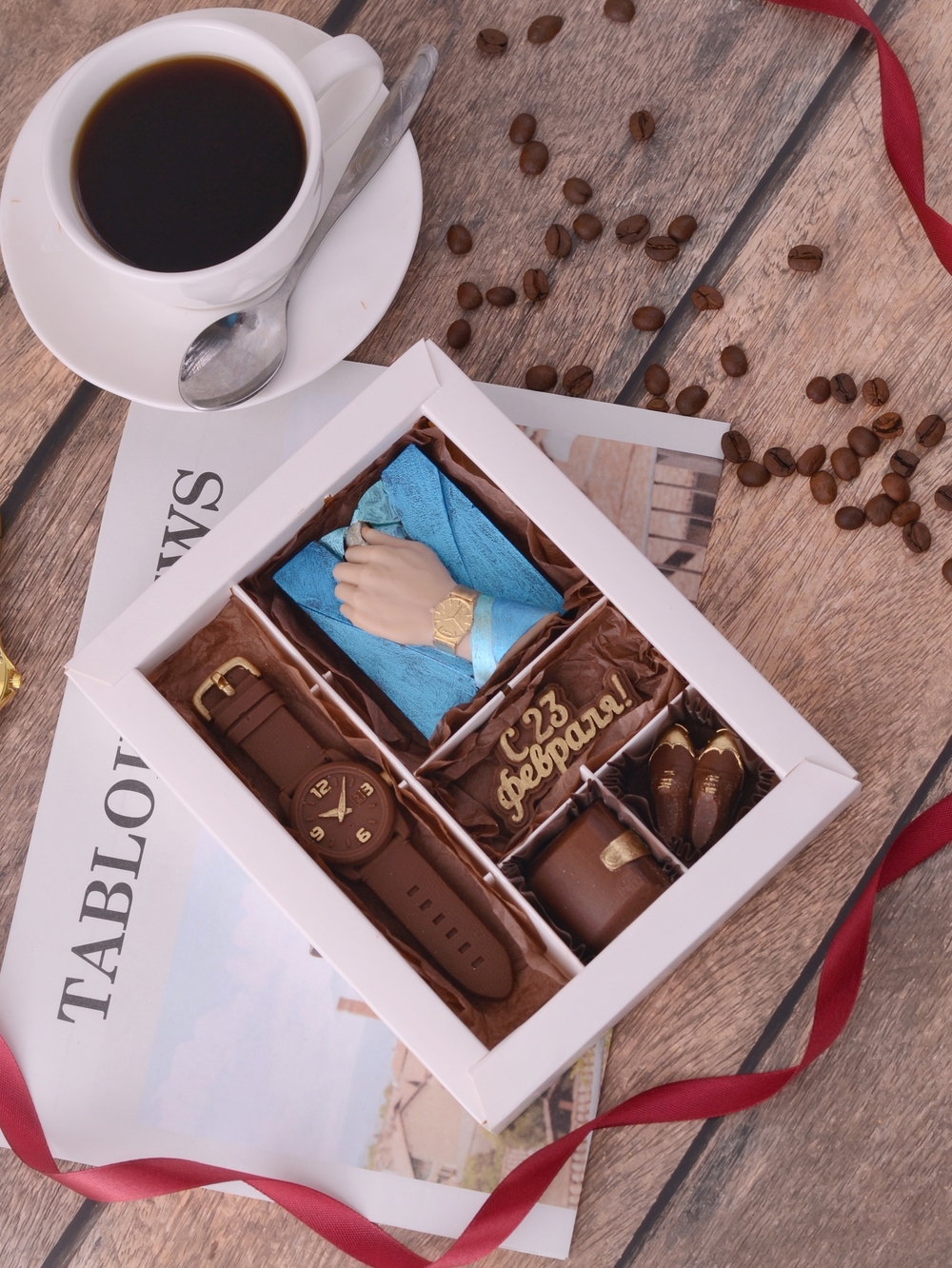 Набор "С 23 февраля" с часами