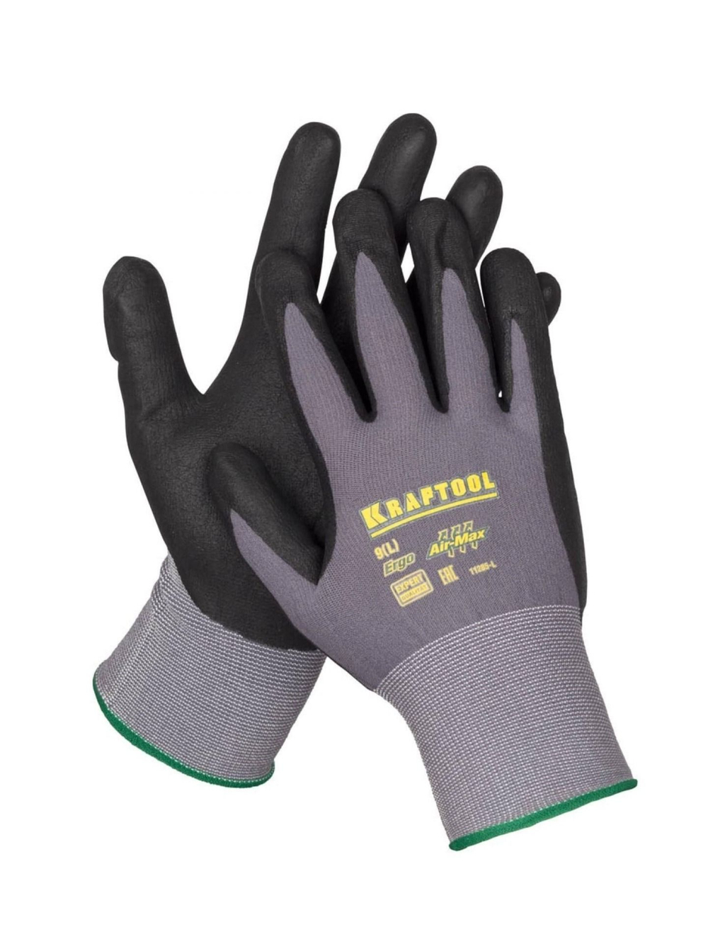 KRAFTOOL XL перчатки, 15 класс, эластичные перчатки со вспененным нитриловым покрытием для точных работ, 11285-XL Expert