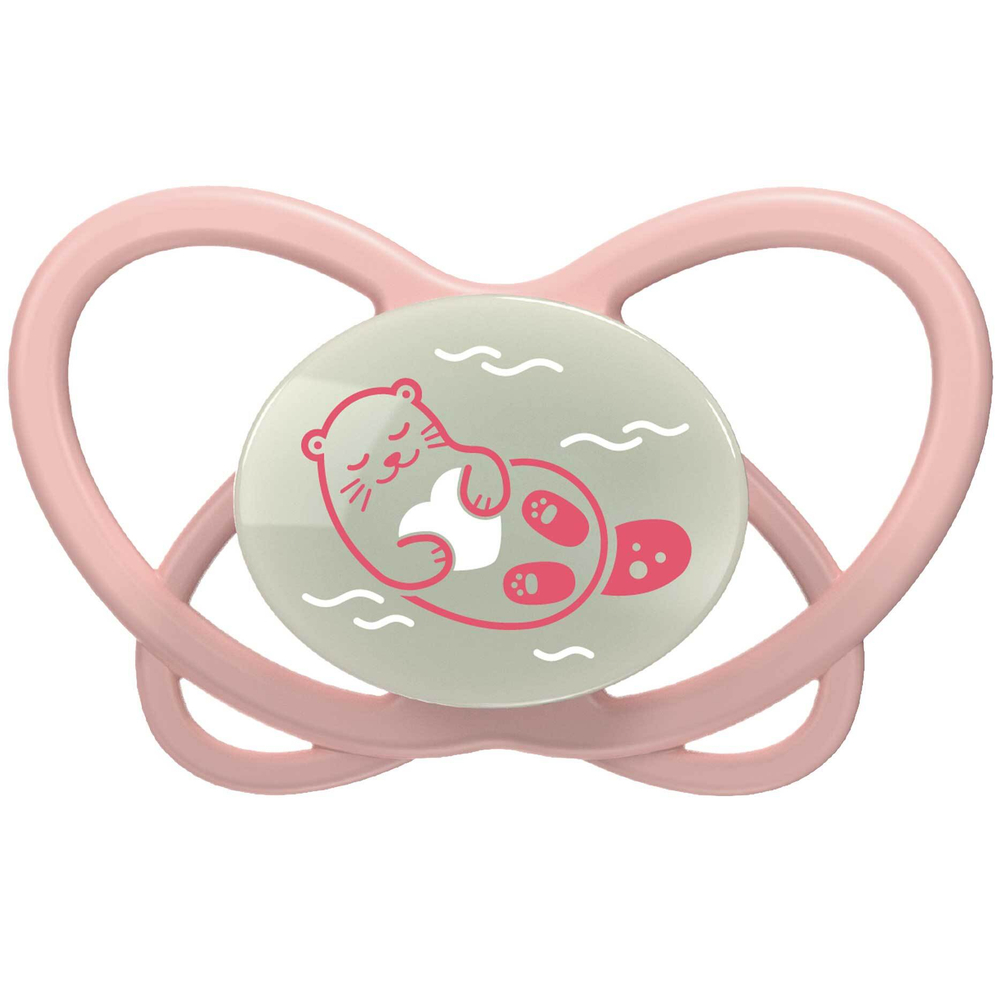 NIP Соска пустышка, силикон "Butterfly Night ", красный, размер 2 (6+)