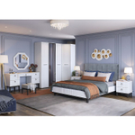 Шкаф для одежды угловой с полками и штангой Белое сияние/Белый снег софт 89х89х221 см