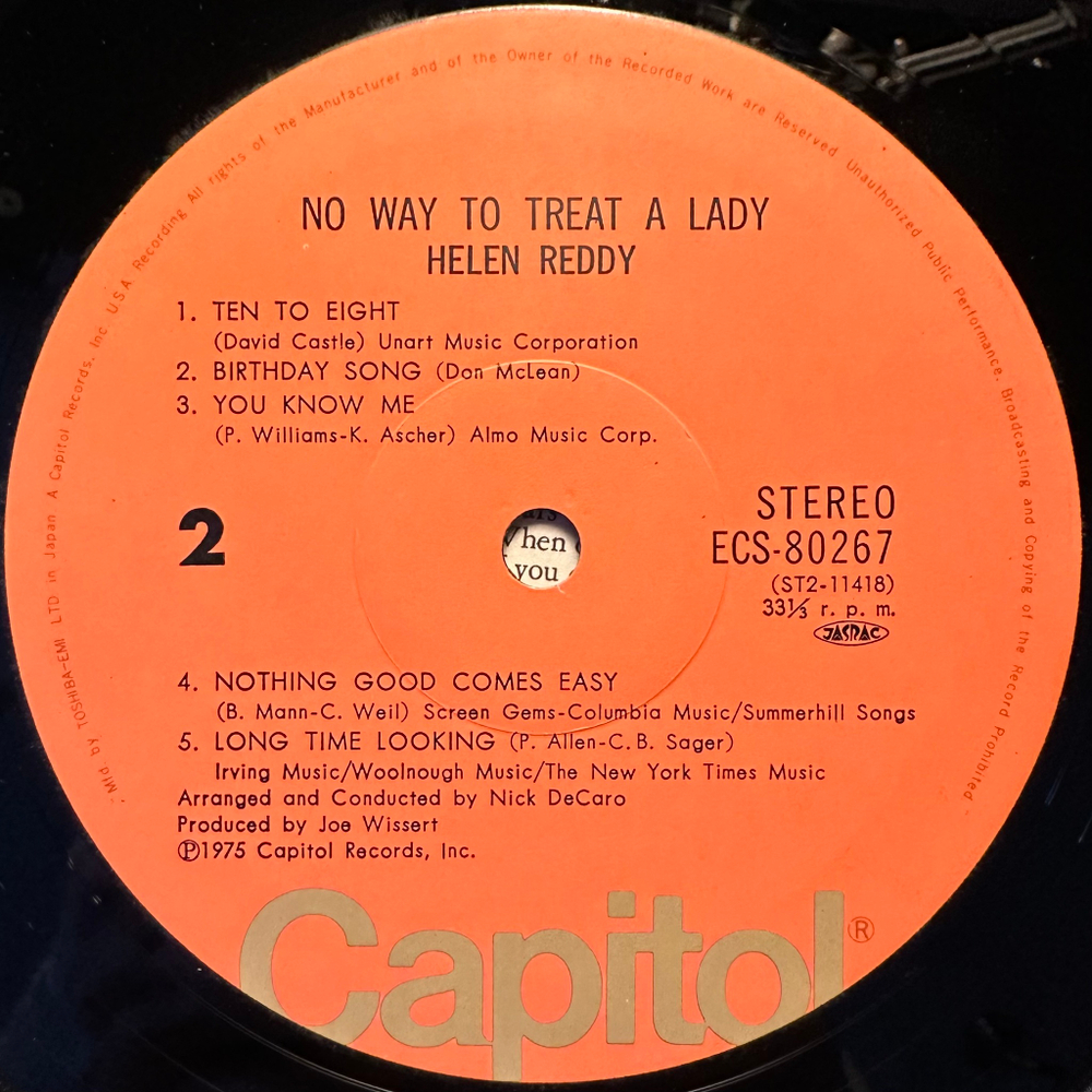 Helen Reddy - No Way To Treat A Lady (Япония 1976г.)