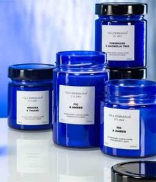 Tuberose & Magnolia Tree, свеча Apothecary cobalt blue Collection, Vila Hermanos