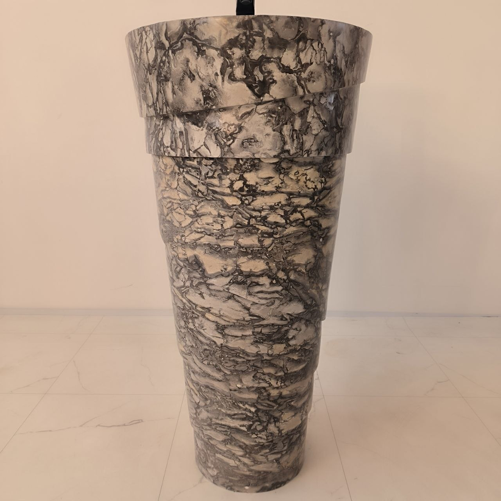 Раковина напольная из мрамора Pedestal Doreng Spiral MN-04201 (45*45*90 см)