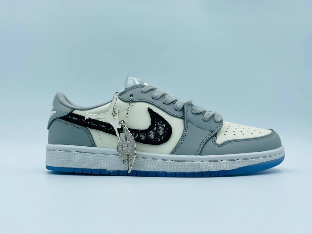 Кроссовки коллаборация Nike Air JORDAN 1 & DIOR SNEAKERS GREY