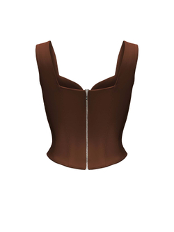 Драпированный удлиненный корсетный топ из эко-кожи