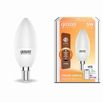 Лампа Smart Home DIM C37 E14 5W 2700К 1100112 Gauss