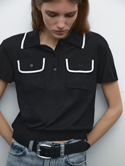 Massimo Dutti Трикотажный свитер, черный