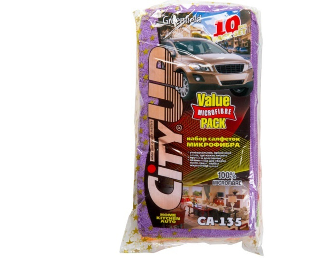 Салфетка микрофибра "City UP-135" (10шт) 35*35см