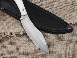 Нож для бушкрафта "Канадец", сталь VG-10/Elmax, рукоять G10 (белая)