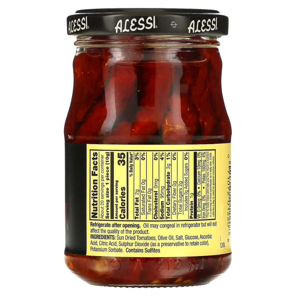 Alessi, Высушенные на солнце томаты премиального качества в оливковом масле первого отжима, 205 мл (7 жидк. унц.)