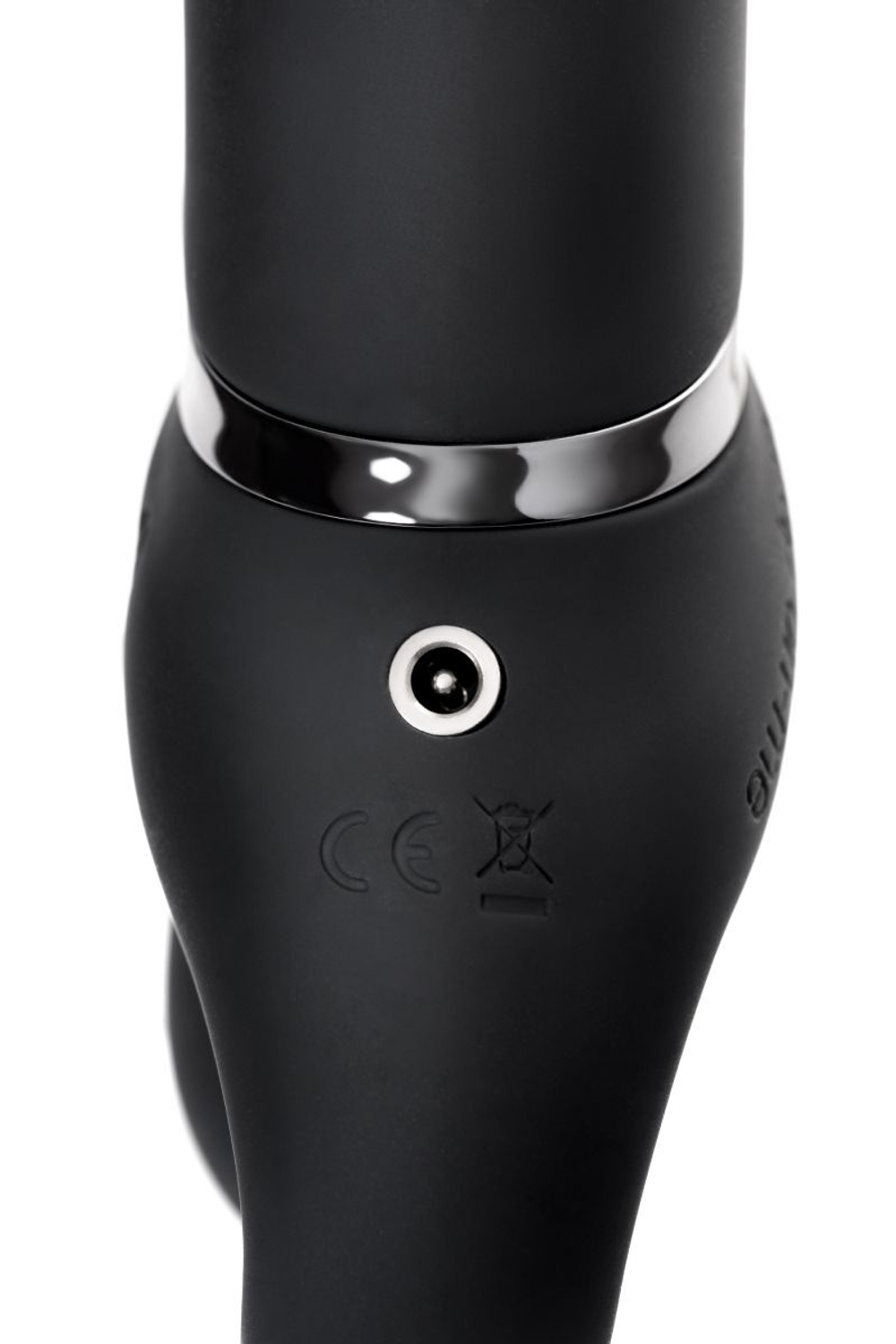 Черный безремневой вибрострапон Vibrating Bendable Strap-On L