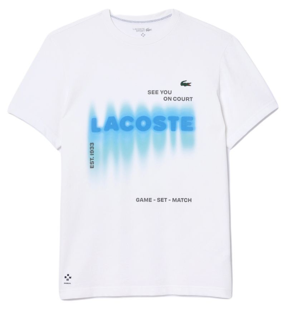 Мужская теннисная футболка Lacoste x Daniil Medvedev T-Shirt - белый