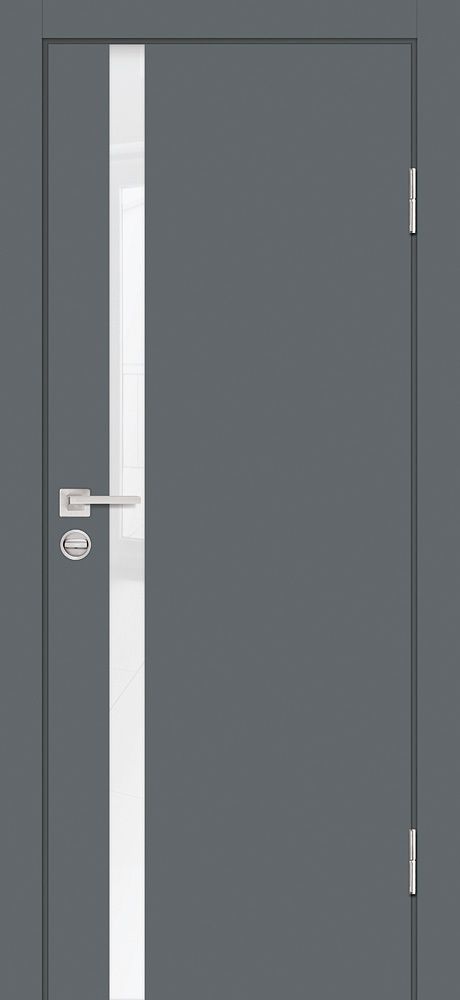 Дверь P-8 / Цвет Графит / белоснежный лакобель / Двери PROFILO PORTE