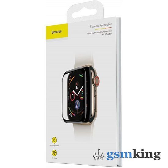 Baseus 0.3mm Full-screen Curved Tempered Film 40mm for AP Watch 4 Black SGAPWA4-A01