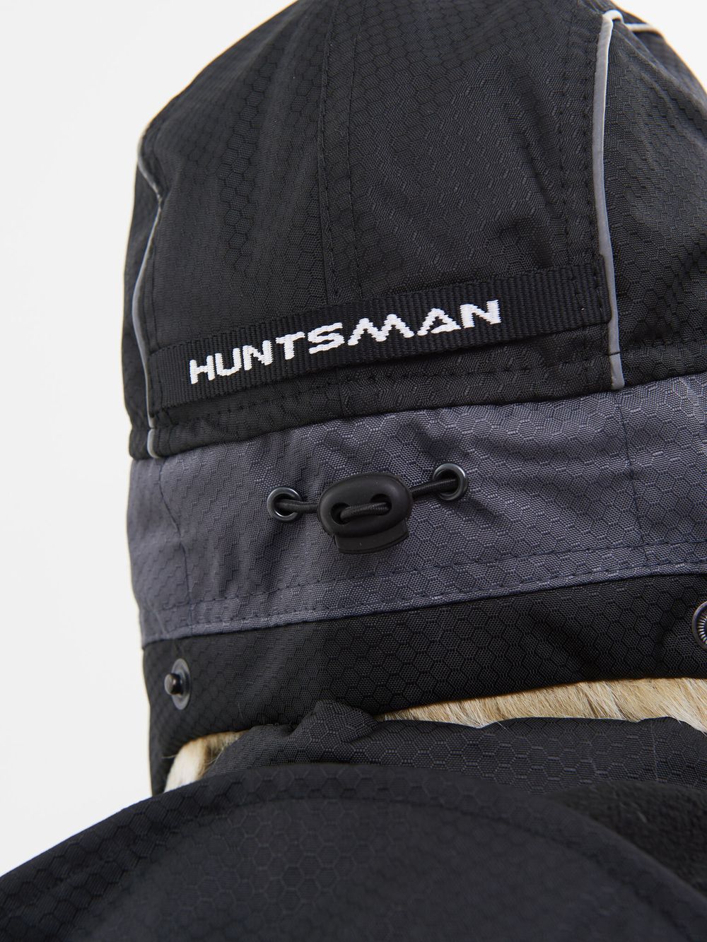 Шапка ушанка зимняя Полюс ткань Cell цвет Серый/Черный