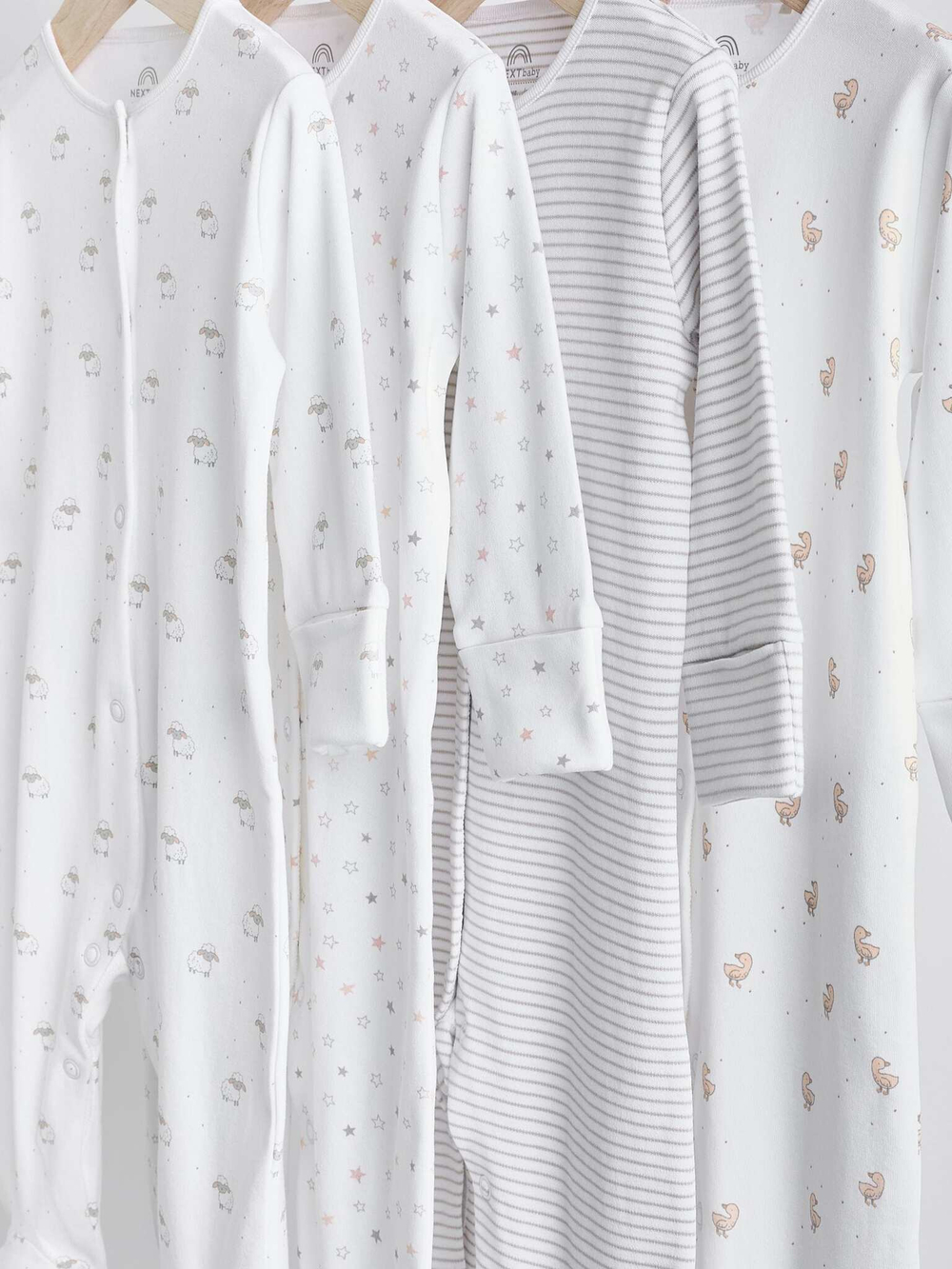 Комбинезон / Cлип для малышей Next K79-483, 4 шт., Белый