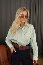 Рубашка из тонкого батиста с принтом