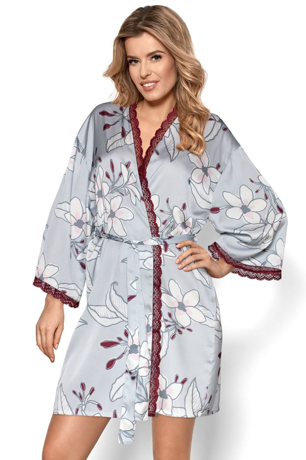 Халат Aurora с длинным рукавом (Размер: L) (Цвет: серый)