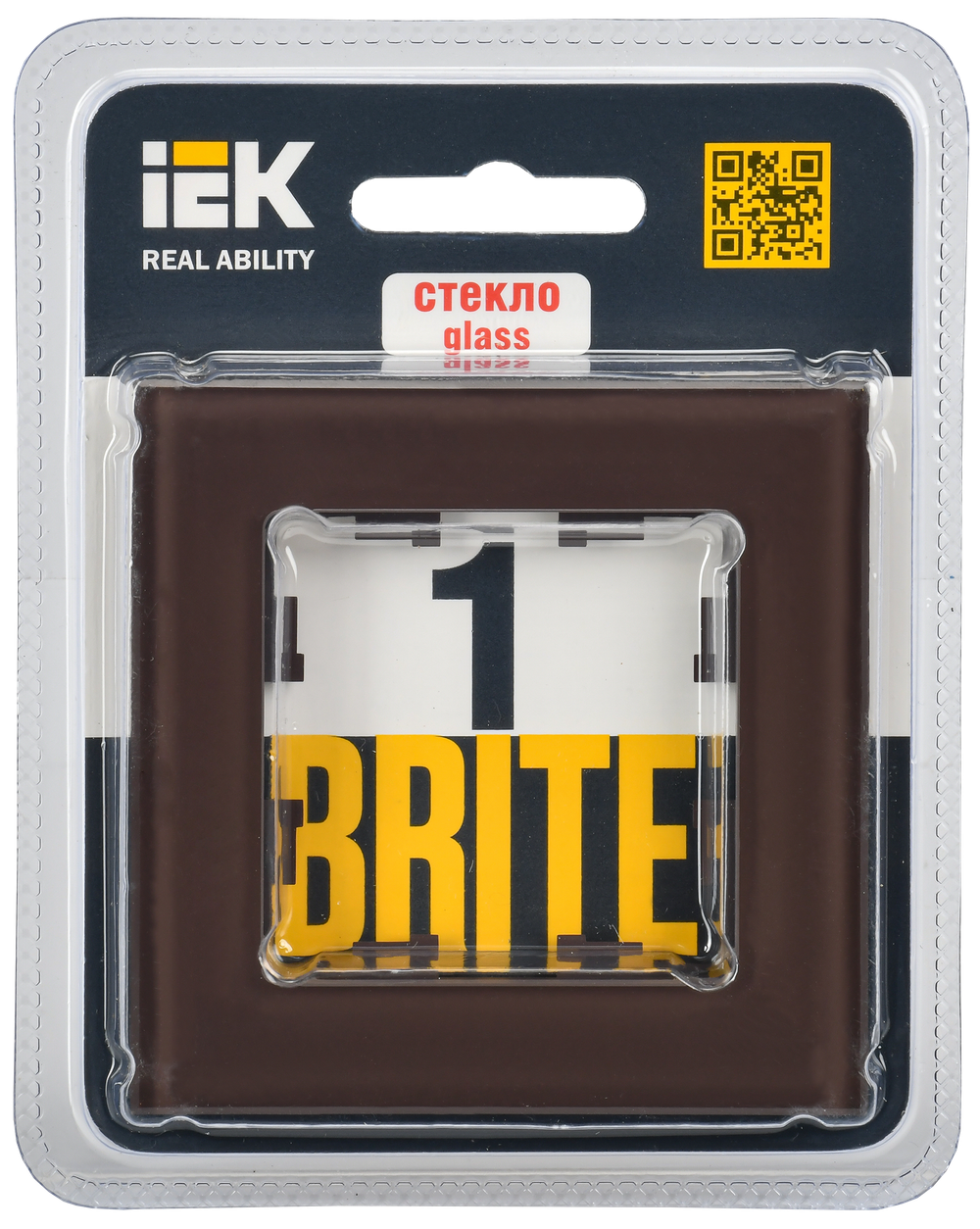 BRITE Рамка 1 -местная РУ-1-2-БрТБ стекло темная бронза IEK