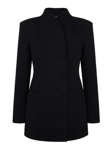 Жакет длинный с воротником стойкой