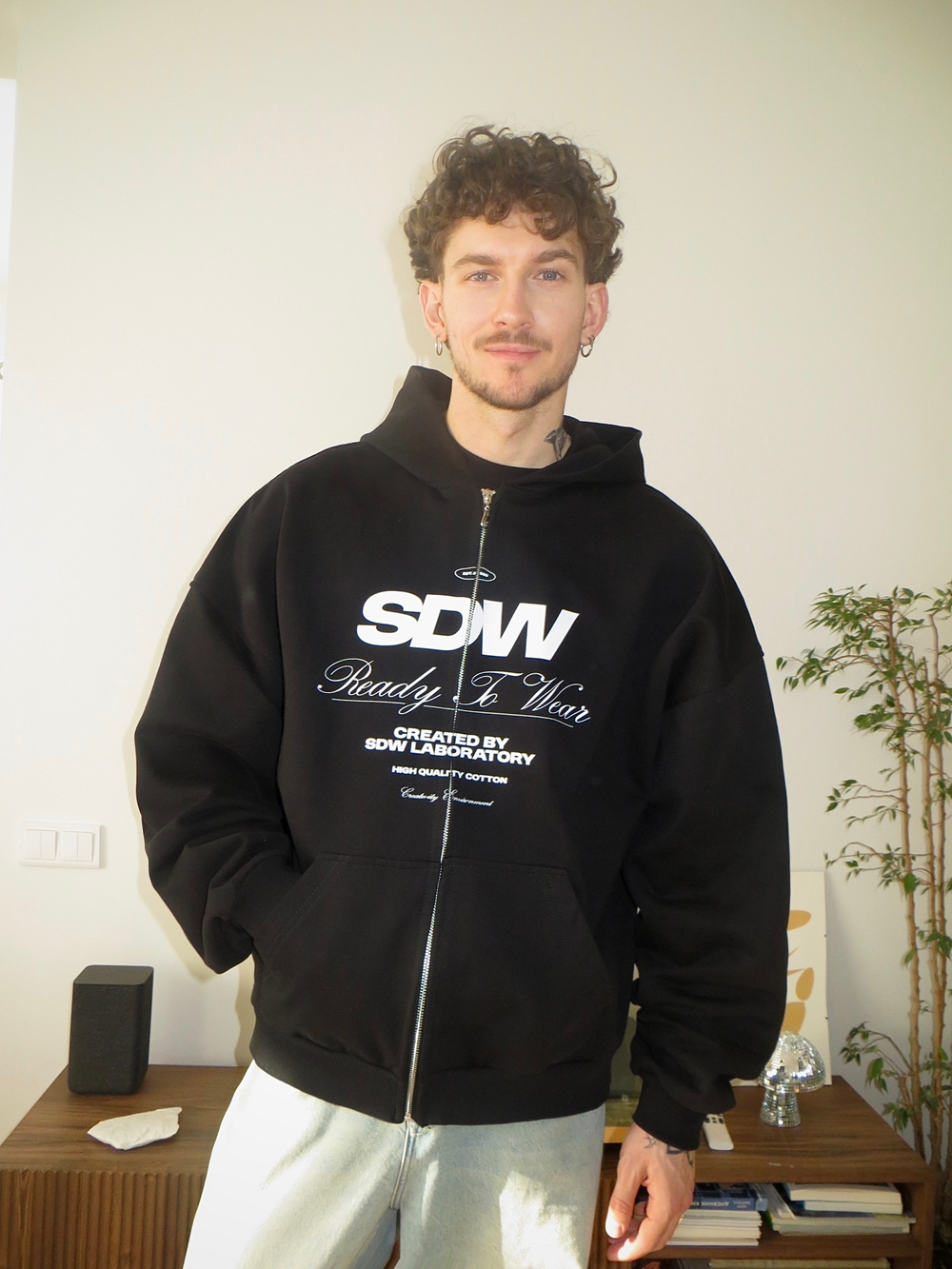 ZIP-HOODIE "SDW" Black