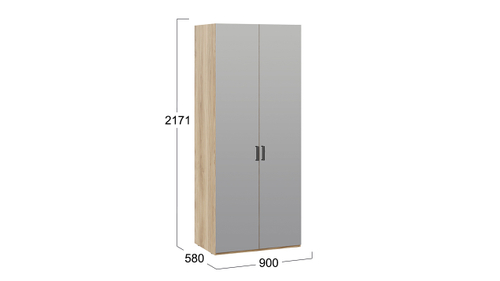 Шкаф для одежды с 2 зеркальными дверями «Рико»